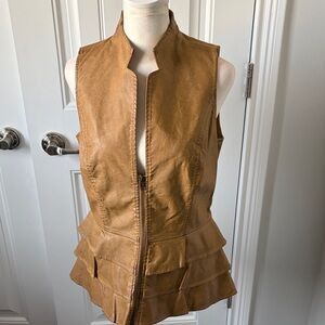 Christina Tan Carmel Faux Leather Vest (size small)